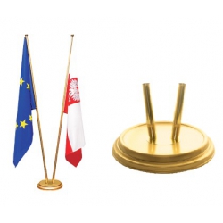 Stojak flagowy 2-ramienny złoty lub srebrny